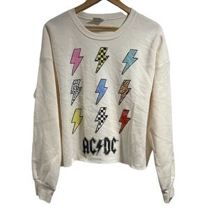 Grayson Threads sweatshirt raw hem AC/DC large NeW no tags
